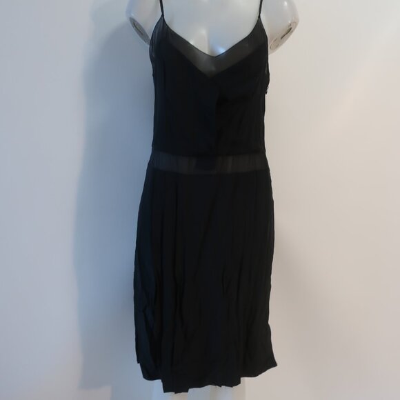 Womens Prada Black Silk Blend Semi Sheer Dress 44 EU/US 8 - Picture 2 of 10